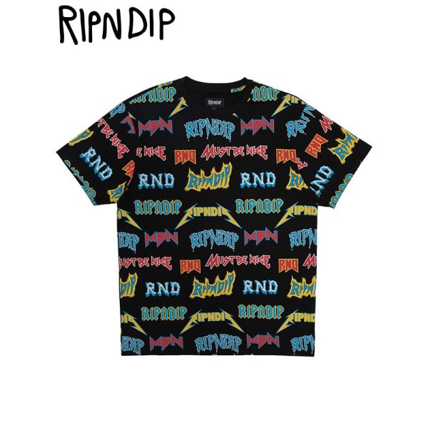 画像1: 【ラストMのみ】RIPNDIP (リップンディップ) “ROCK & NERM TEE” (1)