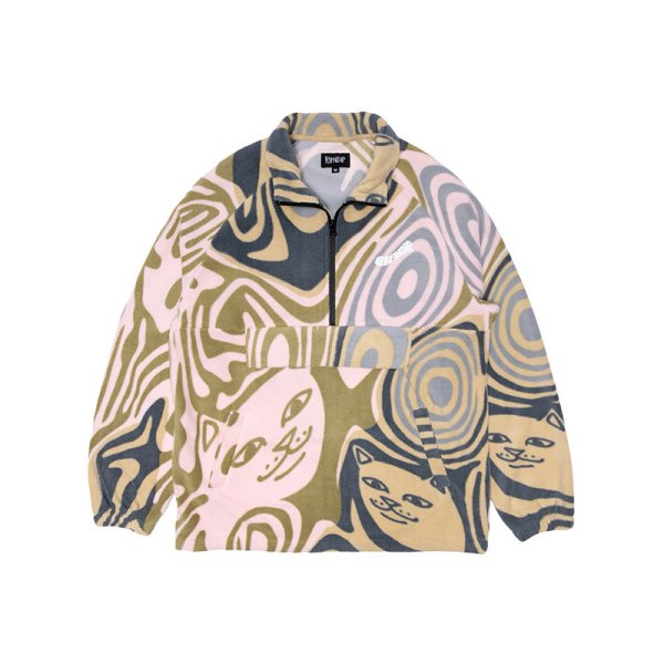 画像2: 【ラストXLのみ】RIPNDIP (リップンディップ) “HYPNOTIC BRUSHED FLEECE HALF ZIP” (2)