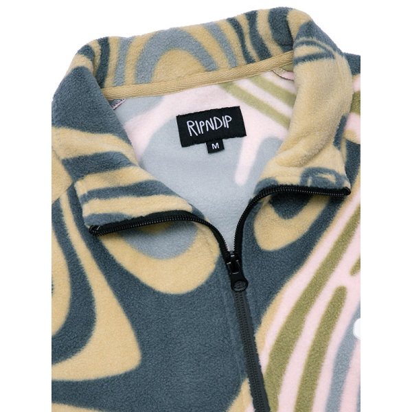 画像4: 【ラストXLのみ】RIPNDIP (リップンディップ) “HYPNOTIC BRUSHED FLEECE HALF ZIP” (4)