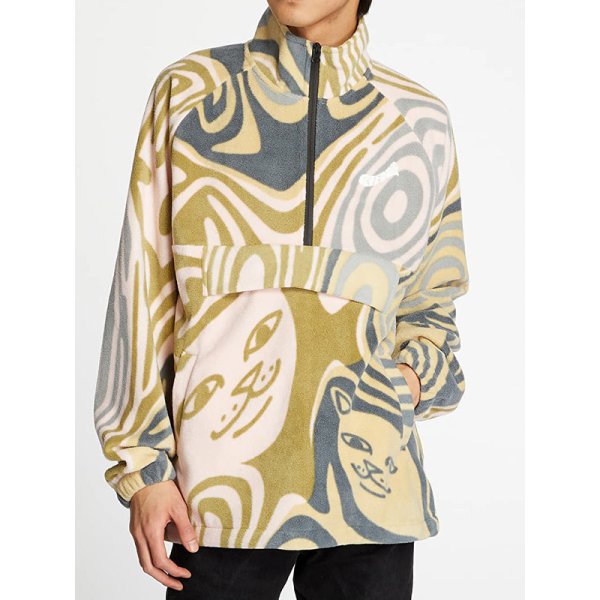 画像8: 【ラストXLのみ】RIPNDIP (リップンディップ) “HYPNOTIC BRUSHED FLEECE HALF ZIP” (8)