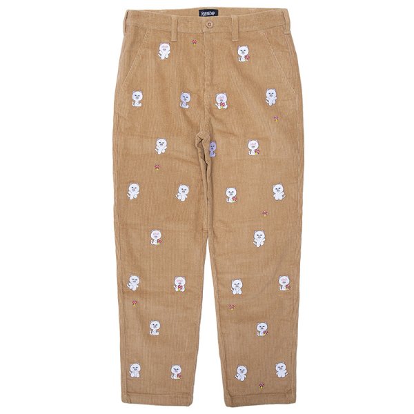 画像1: 【ラストMのみ】RIPNDIP (リップンディップ) “Hello Nermy Corduroy Embroidered Pants” (1)
