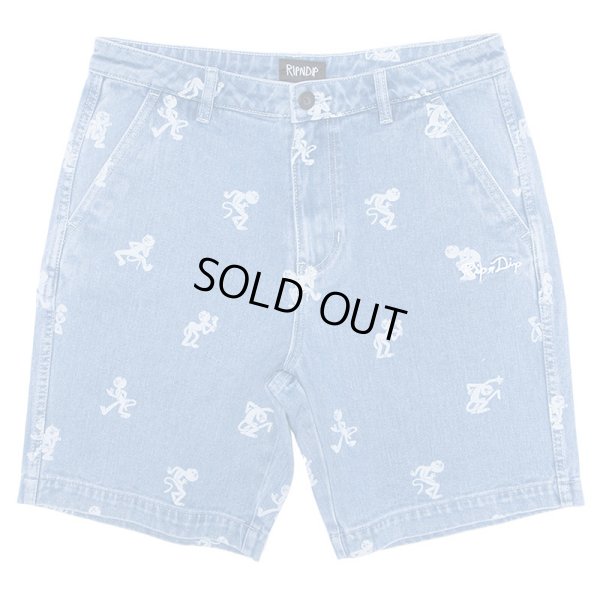画像1: 【ラスト32 / Mのみ】RIPNDIP (リップンディップ) “DANCE PARTY DENIM SHORTS” (1)
