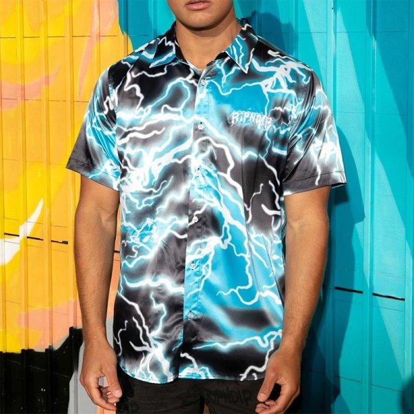 画像8: 【ラストLのみ】RIPNDIP (リップンディップ) “NIKOLA SHORT SLEEVE BUTTON UP” (8)