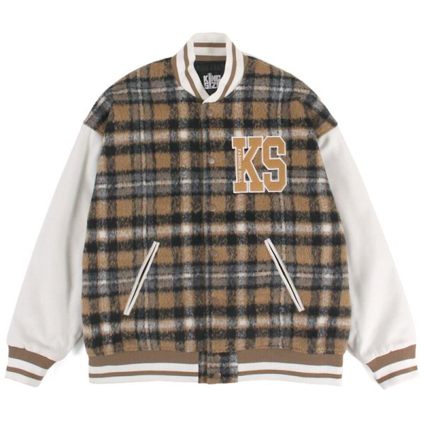 画像1: 【ラストXLのみ】KINGSIZE（キングサイズ）“CHECK STADIUM JACKET” (1)