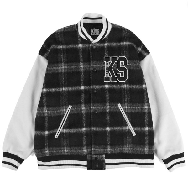 画像1: 【ラストLのみ】KINGSIZE（キングサイズ）“CHECK STADIUM JACKET” (1)