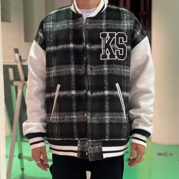 画像13: 【ラストLのみ】KINGSIZE(キングサイズ)“CHECK STADIUM JACKET” (13)