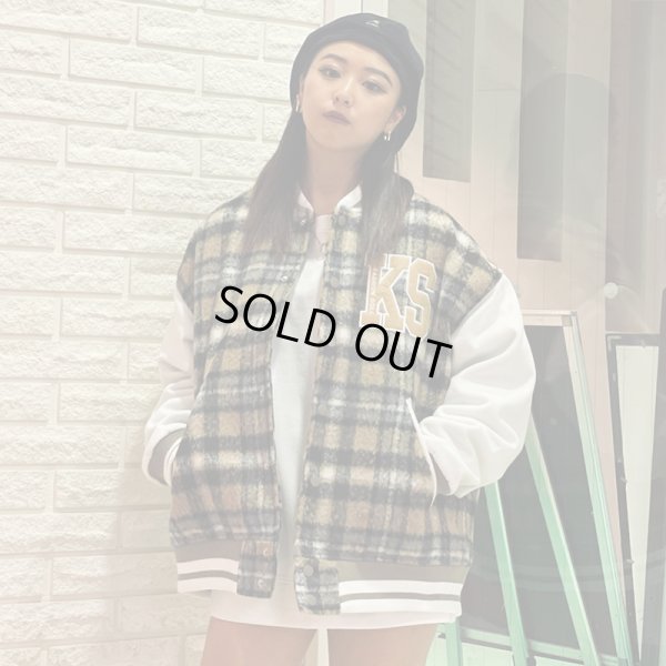 画像12: 【ラストXLのみ】KINGSIZE（キングサイズ）“CHECK STADIUM JACKET” (12)