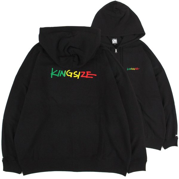 画像1: 【ラストMのみ】KINGSIZE（キングサイズ）“RASTA LOGO ZIP HOOD” (1)