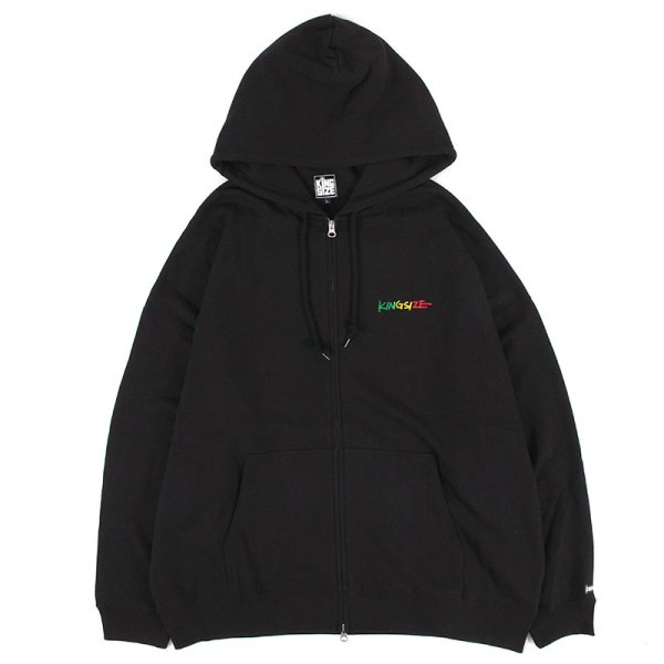 画像2: 【ラストMのみ】KINGSIZE（キングサイズ）“RASTA LOGO ZIP HOOD” (2)