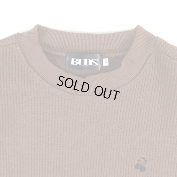 画像3: 【ラストLのみ】BUDS（バッズ）“WAFFLE HUTON CREW NECK” (3)