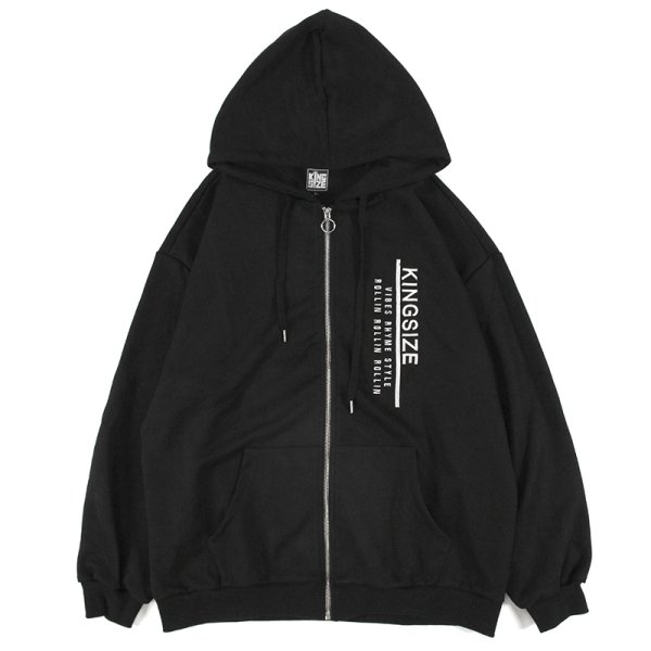 画像1: 【ラストLのみ】KINGSIZE（キングサイズ）“ROLLIN ZIP HOOD” (1)