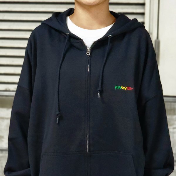 画像12: 【ラストMのみ】KINGSIZE（キングサイズ）“RASTA LOGO ZIP HOOD” (12)