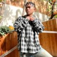 画像10: 【ラストXLのみ】BUDS（バッズ）“OMBRE CHECK LOOSE SHIRTS” (10)