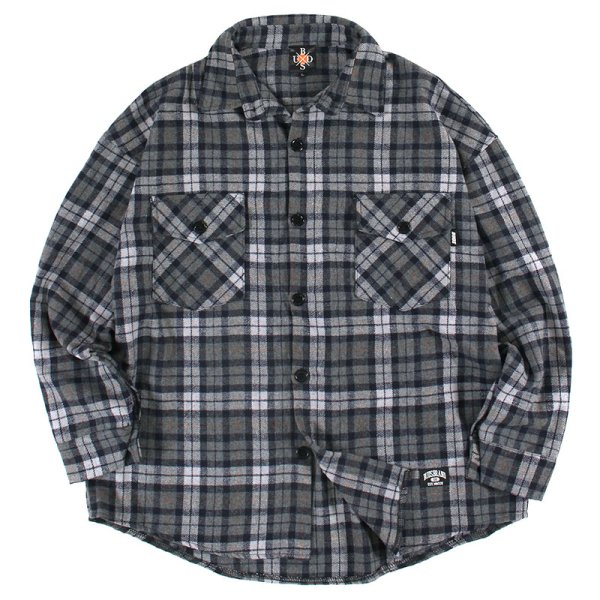 画像1: 【ラストLのみ】BUDS（バッズ）“ROUND HEM CHECK HEAVY  SHIRTS” (1)