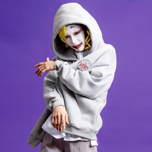 画像14: 【ラストLのみ】THINK[真紅] (シンク) “ThinKnoT ジップ フーディ” (14)