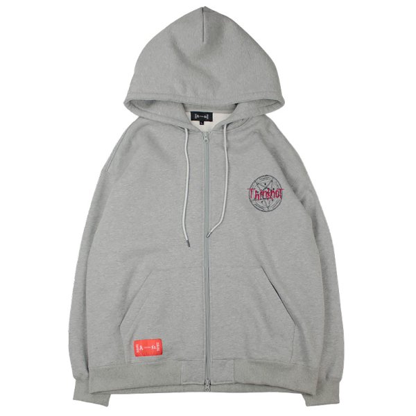 画像2: 【ラストLのみ】THINK[真紅] (シンク) “ThinKnoT ジップ フーディ” (2)