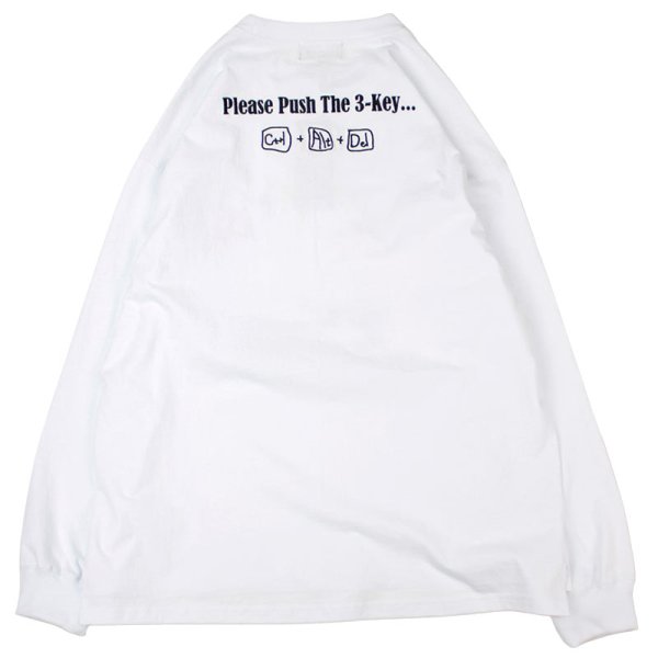 画像2: 【ラストXLのみ】THINK[真紅] (シンク) “強制終了 ロングスリーブ Tee” (2)