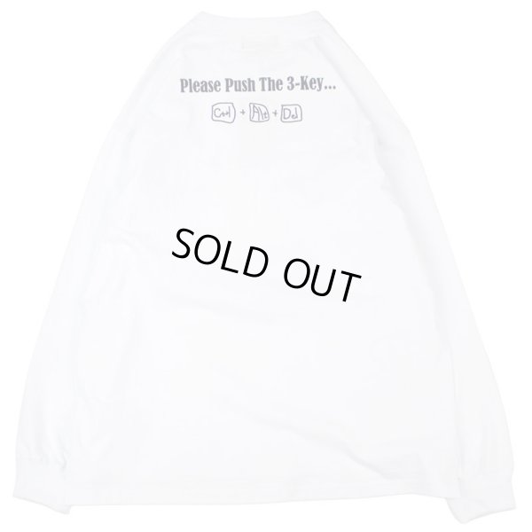 画像2: 【半額】【ラストXLのみ】THINK[真紅] (シンク) “強制終了 ロングスリーブ Tee” (2)