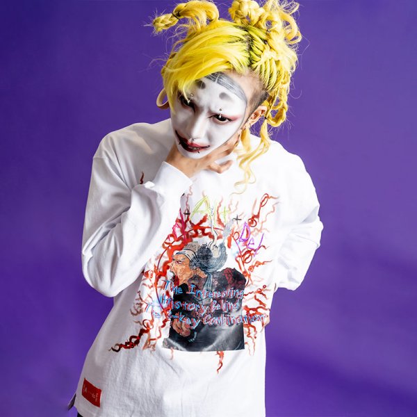 画像11: 【ラストXLのみ】THINK[真紅] (シンク) “強制終了 ロングスリーブ Tee” (11)