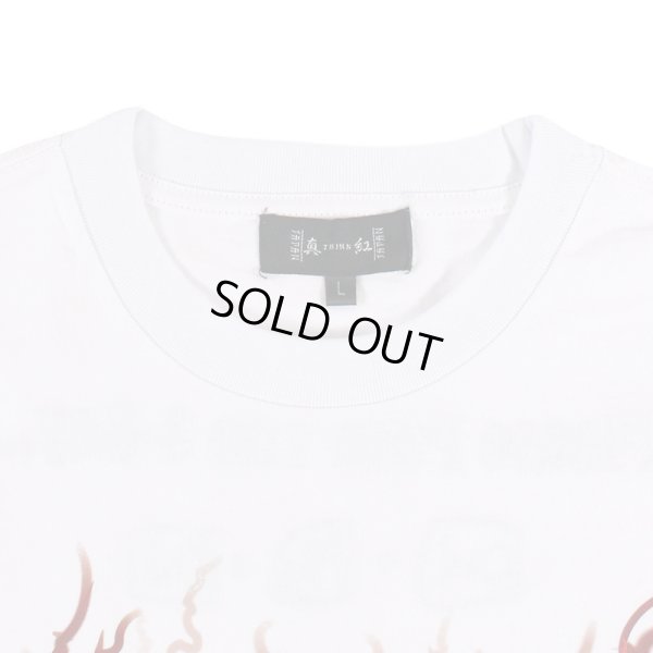 画像3: 【半額】【ラストXLのみ】THINK[真紅] (シンク) “強制終了 ロングスリーブ Tee” (3)