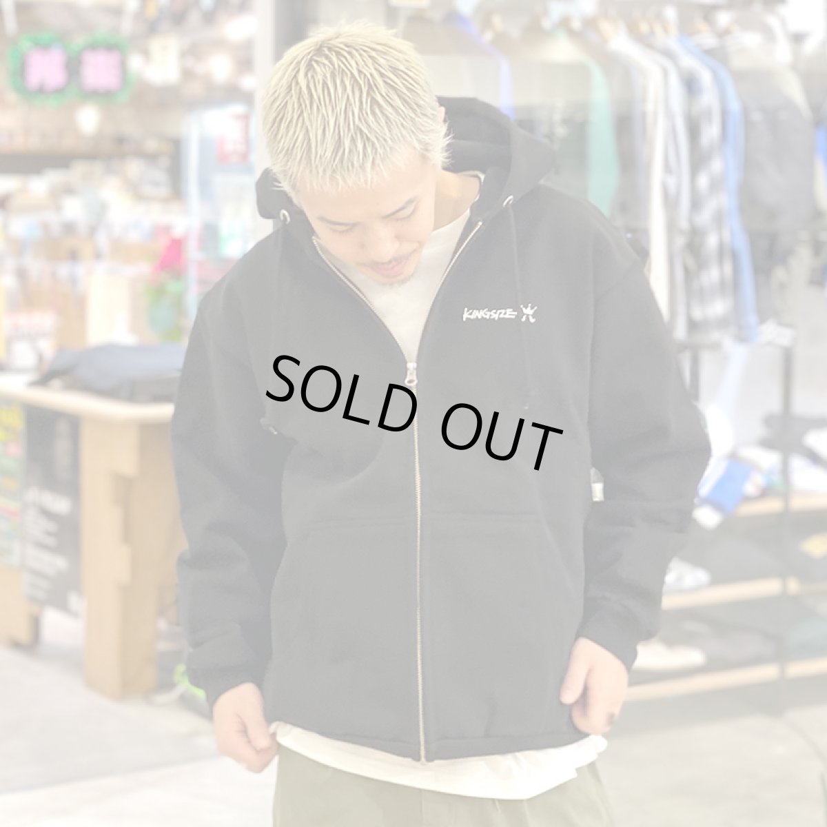 画像11: 【ラストMのみ】KINGSIZE（キングサイズ）“LOGO ZIP HOOD” (11)