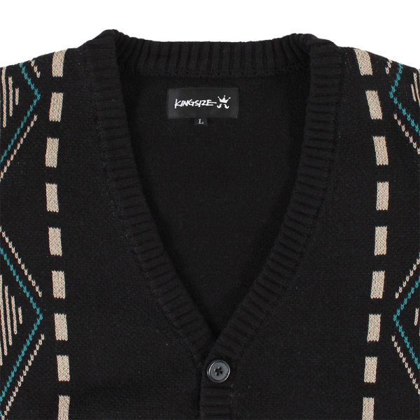 画像3: 【ラストXLのみ】KINGSIZE(キングサイズ)“ARGYLE CARDIGAN” (3)