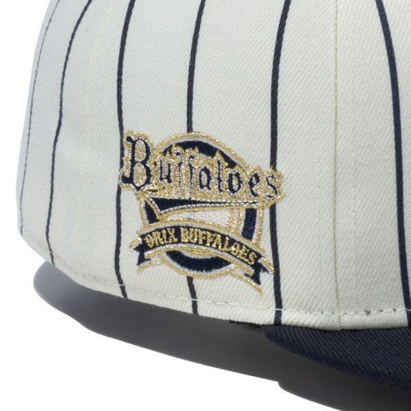 画像7: NEWERA（ニューエラ）“59FIFTY Pinstripe ピンストライプ オリックス・バファローズ クローム ネイビーバイザー” (7)