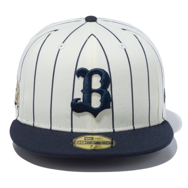 画像3: NEWERA（ニューエラ）“59FIFTY Pinstripe ピンストライプ オリックス・バファローズ クローム ネイビーバイザー” (3)