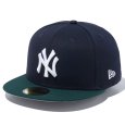 画像1: NEWERA（ニューエラ）“59FIFTY Powered by GORO NAKATSUGAWA（min-nano）ニューヨーク・ヤンキース ネイビー ダークグリーンバイザー” (1)
