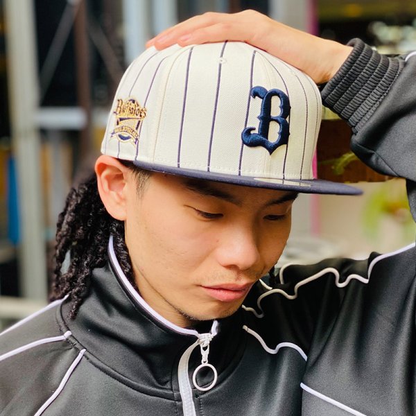 画像9: NEWERA（ニューエラ）“59FIFTY Pinstripe ピンストライプ オリックス・バファローズ クローム ネイビーバイザー” (9)