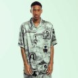 画像1: 【ラストXLのみ】GRIMEY / GRMY (グライミー) “SUPASTAR SATIN BUTTON UP SHIRT” (1)