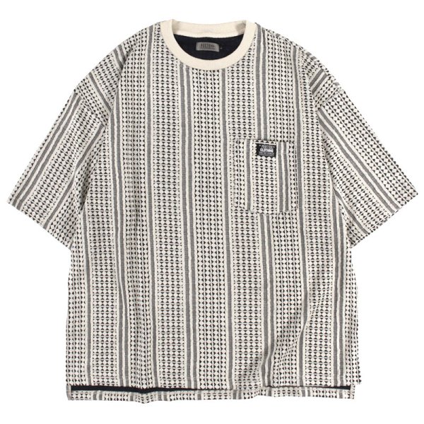 画像1: 【ラストLのみ】PeeTee. (ピーティー) “STRIPE JACQUARD TEE” (1)