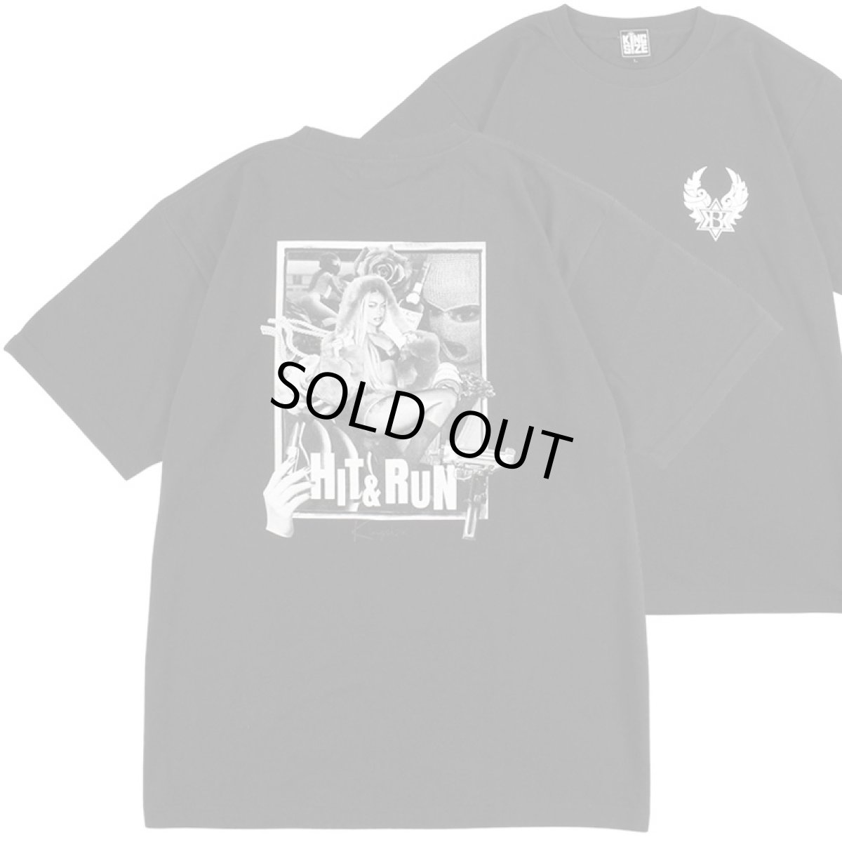 画像1: 【ラストLのみ】KINGSIZE（キングサイズ）“HIT&RUN TEE” (1)