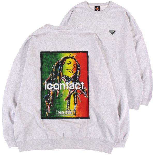 画像1: BUDS（バッズ）× icontact “ONE LOVE WIDE CREW SWEAT” (1)
