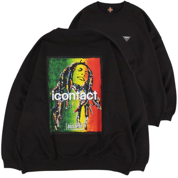 画像1: BUDS（バッズ）× icontact “ONE LOVE WIDE CREW SWEAT” (1)