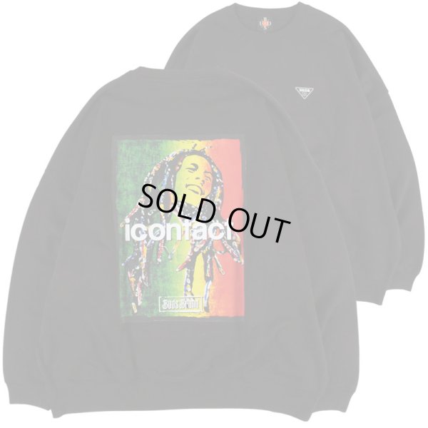 画像1: 【ラストXLのみ】BUDS（バッズ）× icontact “ONE LOVE WIDE CREW SWEAT” (1)