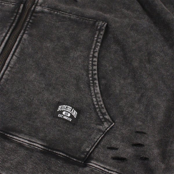 画像8: 【ラストXLのみ】BUDS(バッズ)“DNC CHEMICAL DAMAGE ZIP HOODIE” (8)