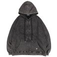 画像2: 【ラストXLのみ】BUDS（バッズ）“DNC CHEMICAL DAMAGE ZIP HOODIE” (2)