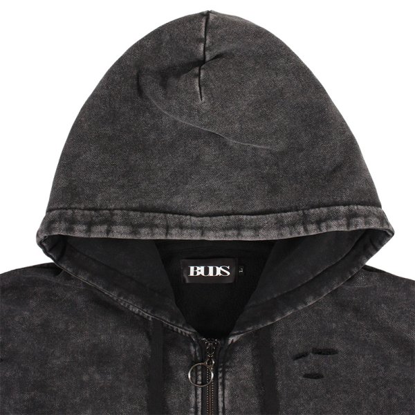 画像4: 【ラストXLのみ】BUDS(バッズ)“DNC CHEMICAL DAMAGE ZIP HOODIE” (4)