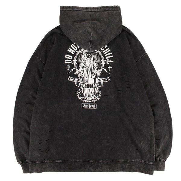 画像3: 【ラストXLのみ】BUDS(バッズ)“DNC CHEMICAL DAMAGE ZIP HOODIE” (3)