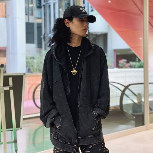 画像15: 【ラストXLのみ】BUDS(バッズ)“DNC CHEMICAL DAMAGE ZIP HOODIE” (15)