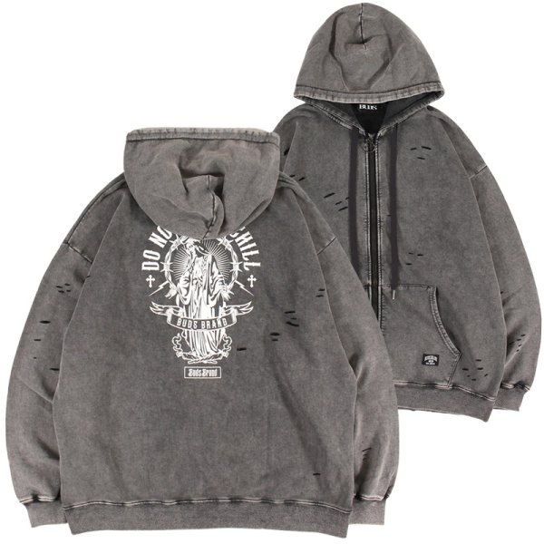 画像1: BUDS（バッズ）“DNC CHEMICAL DAMAGE ZIP HOODIE” (1)