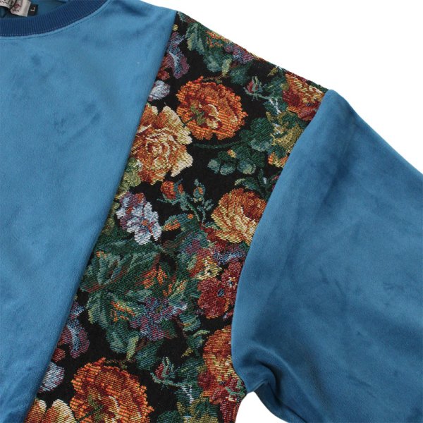 画像5: 【ラストLのみ】PeeTee. (ピーティー) “VELOR FLOWER CREW NECK” (5)