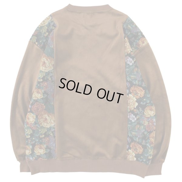 画像2: 【ラストXLのみ】PeeTee. (ピーティー) “VELOR FLOWER CREW NECK” (2)