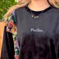 画像13: 【ラストLのみ】PeeTee. (ピーティー) “VELOR FLOWER CREW NECK” (13)