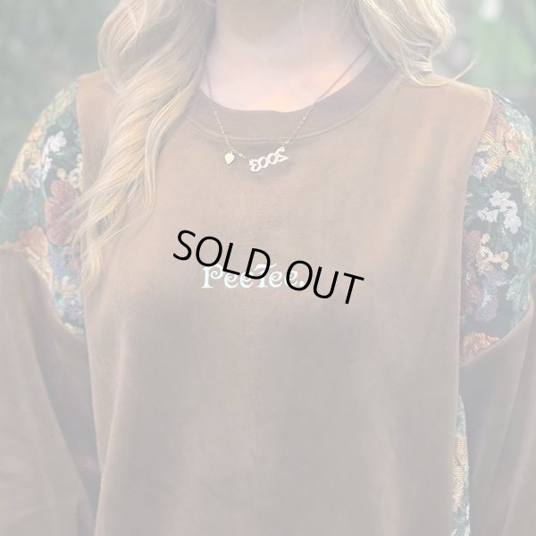 画像13: 【ラストXLのみ】PeeTee. (ピーティー) “VELOR FLOWER CREW NECK” (13)