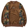 画像1: 【ラストXLのみ】PeeTee. (ピーティー) “VELOR FLOWER CREW NECK” (1)