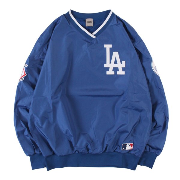 画像2: 【ラストXLのみ】FANATICS (ファナティクス) “MLB 裏メッシュVネックナイロンプルオーバージャケット (ML2324FW0007)” (2)