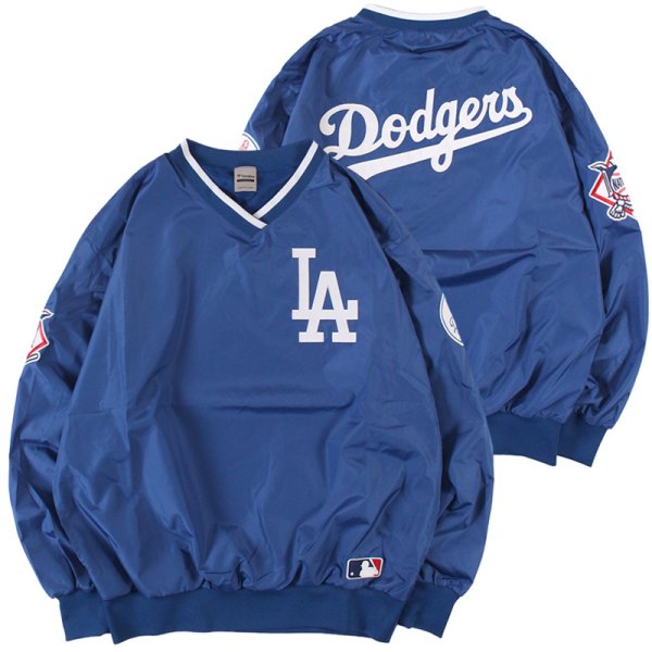 画像1: 【ラストXLのみ】FANATICS (ファナティクス) “MLB 裏メッシュVネックナイロンプルオーバージャケット (ML2324FW0007)” (1)