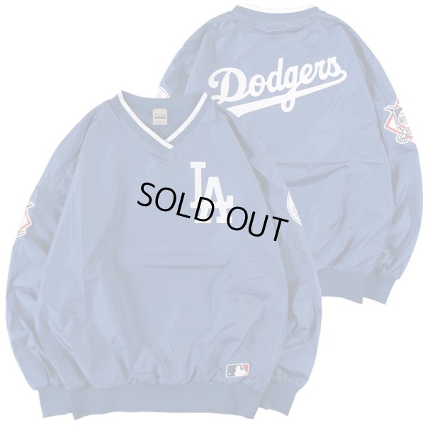 画像1: 【ラストXLのみ】FANATICS (ファナティクス) “MLB 裏メッシュVネックナイロンプルオーバージャケット (ML2324FW0007)” (1)